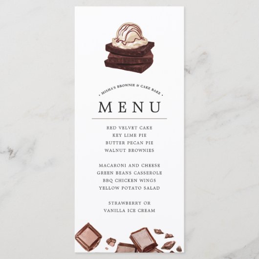 Kuchen | Themenmenü Menükarte (Vorderseite)