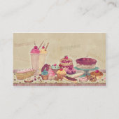 Kuchen, Torten, Plätzchen, Eiscreme-Visitenkarte Visitenkarte (Rückseite)