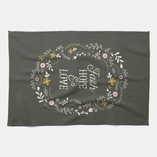 Küchen-Tuch-Bibelscripture-Glauben-Hoffnungs-Liebe Geschirrtuch (Horizontal)