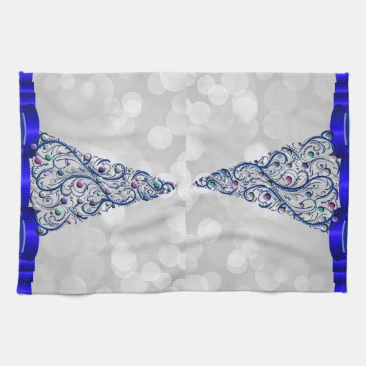 Küchen-Tuch - Kobalt-Wirbels-Baum Handtuch (Horizontal)