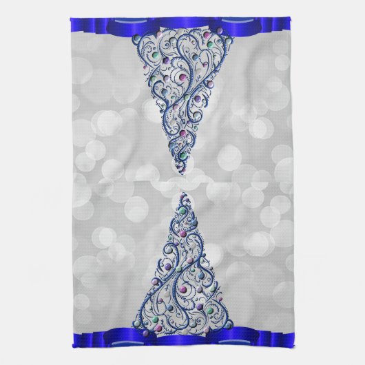 Küchen-Tuch - Kobalt-Wirbels-Baum Handtuch (Vertikal)