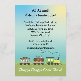 Kuchen-u. Eiscreme-Geburtstags-Zug - 12x18größe Einladung