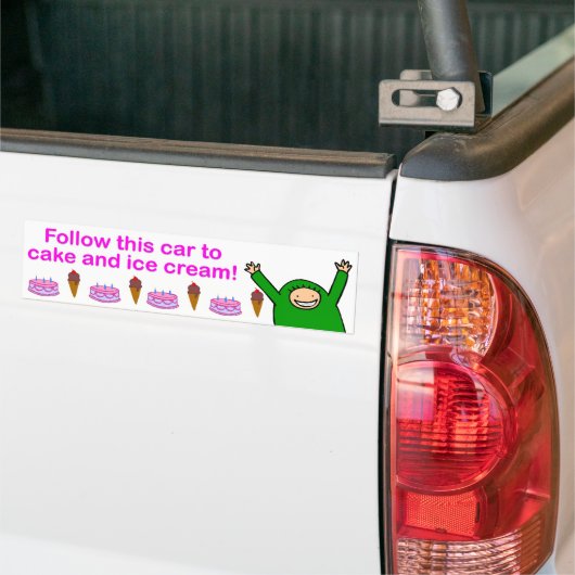 Kuchen u. Eiscreme (rosa Text) Autoaufkleber (Auf Lkw)