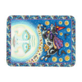 KUCHEN ÜBER DEN MANN AUF DEM MUND, FARBIGER WEISS MAGNET (Horizontal)