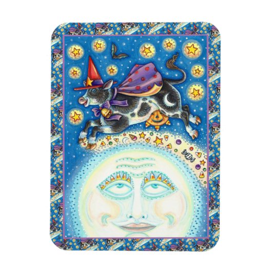 KUCHEN ÜBER DEN MANN AUF DEM MUND, FARBIGER WEISS MAGNET (Vertikal)