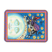 KUCHEN ÜBER DEN MANN AUF DEM MUND, FARBIGER WEISS MAGNET (Horizontal)