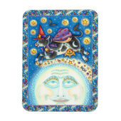 KUCHEN ÜBER DEN MANN AUF DEM MUND, FARBIGER WEISS MAGNET (Vertikal)