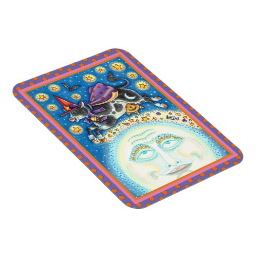 KUCHEN ÜBER DEN MANN AUF DEM MUND, FARBIGER WEISS MAGNET (Rechte Seite)