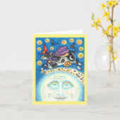 KUCHEN ÜBER DEN MANN IM MUND FARBFARBIG, ROHLEISCH KARTE (Gelbe Blume)