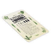 Küchen-Umrechnungstabelle: Tassen und Löffel 4x6 M Magnet (Rechte Seite)