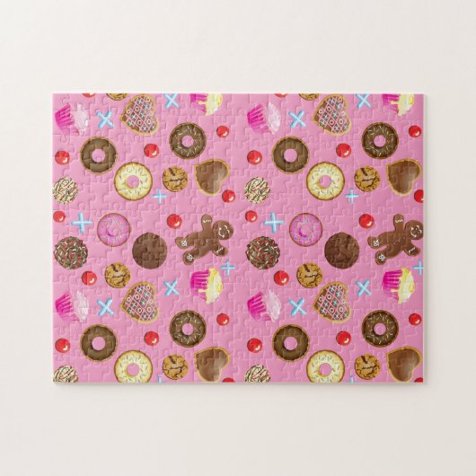 Kuchen und Backwaren farbig Puzzle (Horizontal)