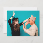 Kuchen und Booze Funny Save the Date mit Foto (Rückseite)