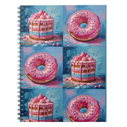 Kuchen und Donut-Notebook Notizblock (Vorderseite)