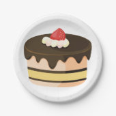 Kuchen und Erdbeere Pappteller (Vorderseite)