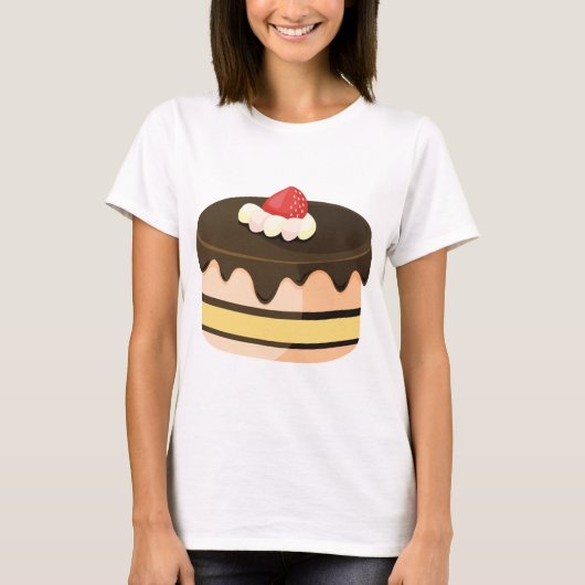 Kuchen und Erdbeere T-Shirt (Vorderseite)