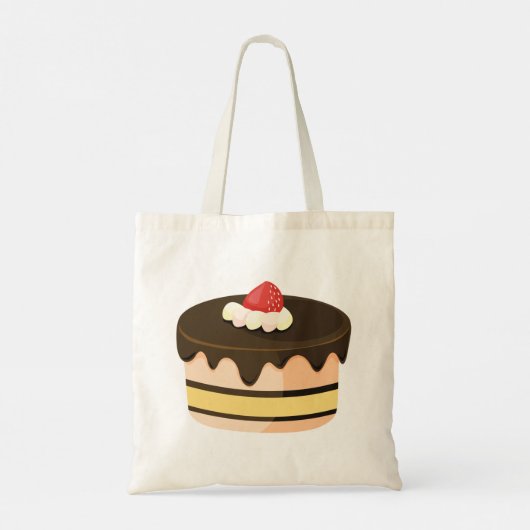 Kuchen und Erdbeere Tragetasche (Rückseite)