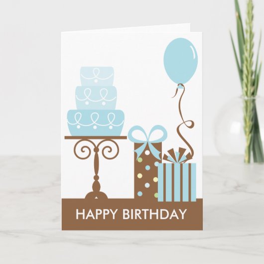 Kuchen-und Geschenk-Geburtstags-Karte Karte (Vorderseite)