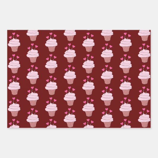 Kuchen und Herz Geschenkpapier Set (Vorderseite 3)