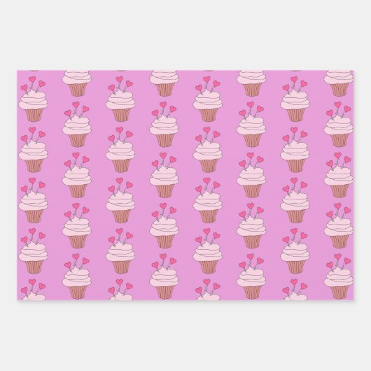 Kuchen und Herz Geschenkpapier Set (Vorderseite 2)