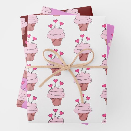 Kuchen und Herz Geschenkpapier Set (Beispiel)