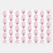 Kuchen und Herz Geschenkpapier Set (Vorderseite)