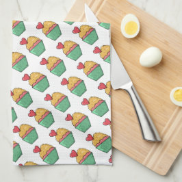 Kuchen und Herzen Geschirrtuch