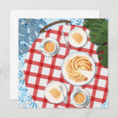 Kuchen und Kaffee für zwei Personen Einladung (Vorne/Hinten)