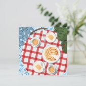 Kuchen und Kaffee für zwei Personen Einladung (Stehend Vorderseite)