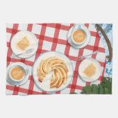 Kuchen und Kaffee für zwei Personen Geschirrtuch (Horizontal)