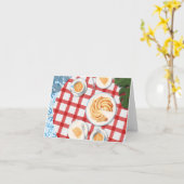 Kuchen und Kaffee für zwei Personen Karte (Gelbe Blume)