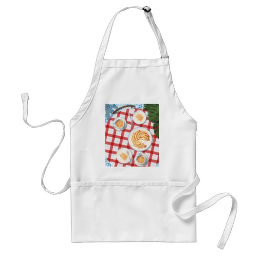 Kuchen und Kaffee für zwei Personen Schürze (Vorne)