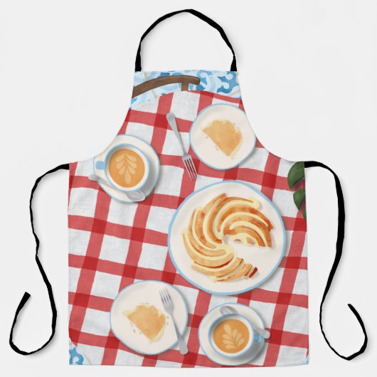 Kuchen und Kaffee für zwei Personen Schürze (Vorderseite)