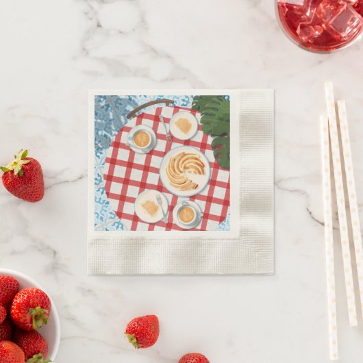 Kuchen und Kaffee für zwei Personen Serviette (Beispiel)