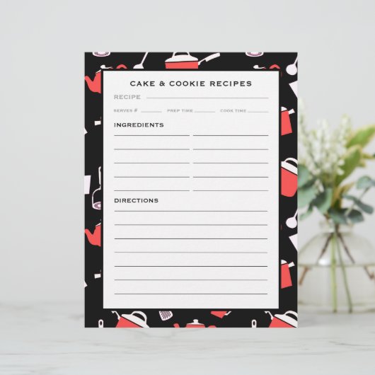 Kuchen und Kochrezepte Beilage | Schwarze und rote (Stehend Vorderseite)