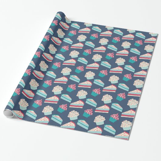 Kuchen und Kuchen Gemustert Geschenkpapier (Ungerollt)