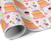 Kuchen und Kuchen Geschenkpapier (Rolleneckpunkt)