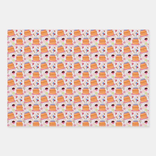 Kuchen und Kuchen Geschenkpapier Set (Vorderseite)