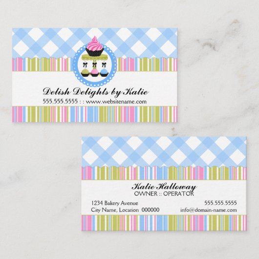 Kuchen-und Kuchen-Pop-Bäckerei Visitenkarte (Vorne/Hinten)