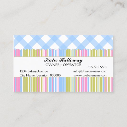 Kuchen-und Kuchen-Pop-Bäckerei Visitenkarte (Rückseite)