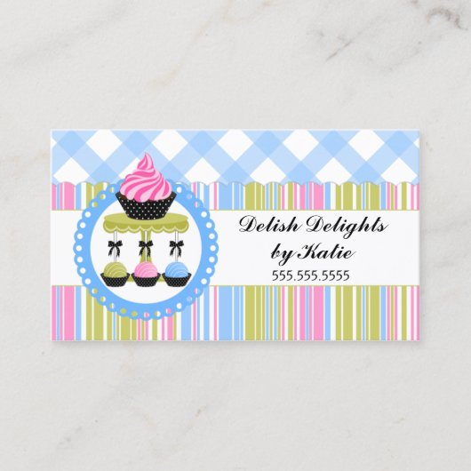 Kuchen-und Kuchen-Pop-Bäckerei Visitenkarte (Vorderseite)