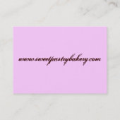 Kuchen- und Kuchen-Visitenkarten Visitenkarte (Rückseite)