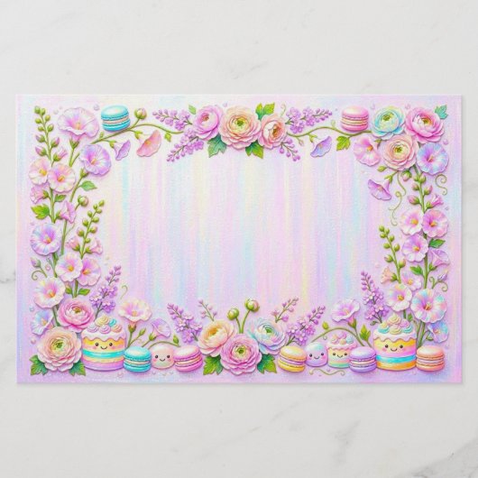 Kuchen- und Macaron-Papierwaren Briefpapier (Vorderseite)