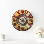 Kuchen und Obst Große Wanduhr (Zuhause)