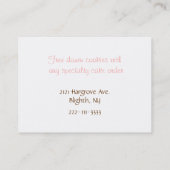 Kuchen-und Plätzchen-Bäckerei-Visitenkarte Visitenkarte (Rückseite)