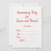 Kuchen und Rose Jubiläum Party Einladung (Rückseite)