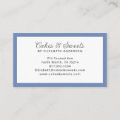 Kuchen und Süßigkeiten Backwaren Konditorei Koch Visitenkarte (Rückseite)