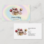 Kuchen und Süßigkeiten Cupcake Holographic Bäckere Visitenkarte (Vorne/Hinten)