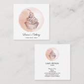 Kuchen und Süßigkeiten Cupcake Zuhause Bäckerei Ro Quadratische Visitenkarte (Vorne/Hinten)