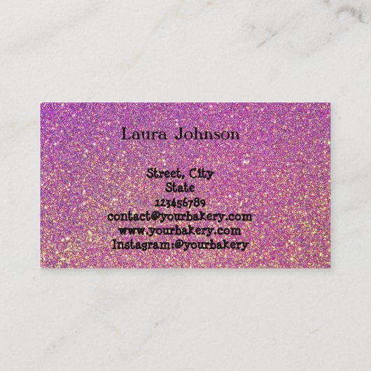 Kuchen und Süßigkeiten Zuhause Bäckerei Tropfen Go Visitenkarte (Rückseite)