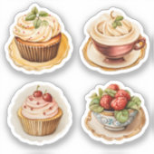 Kuchen und Tassen 14 Aufkleber (Vorderseite)